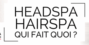 Banner d'information sur les services de headspa et hairspa de l'institut de beauté d'Alfortville, France.